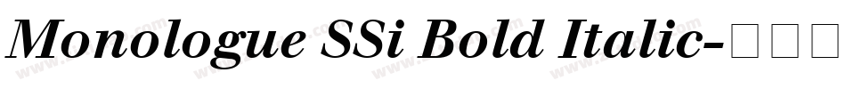 Monologue SSi Bold Italic字体转换